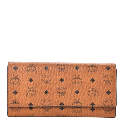 MCM Visetos Continental Flap Wallet Cognac 1 of 8