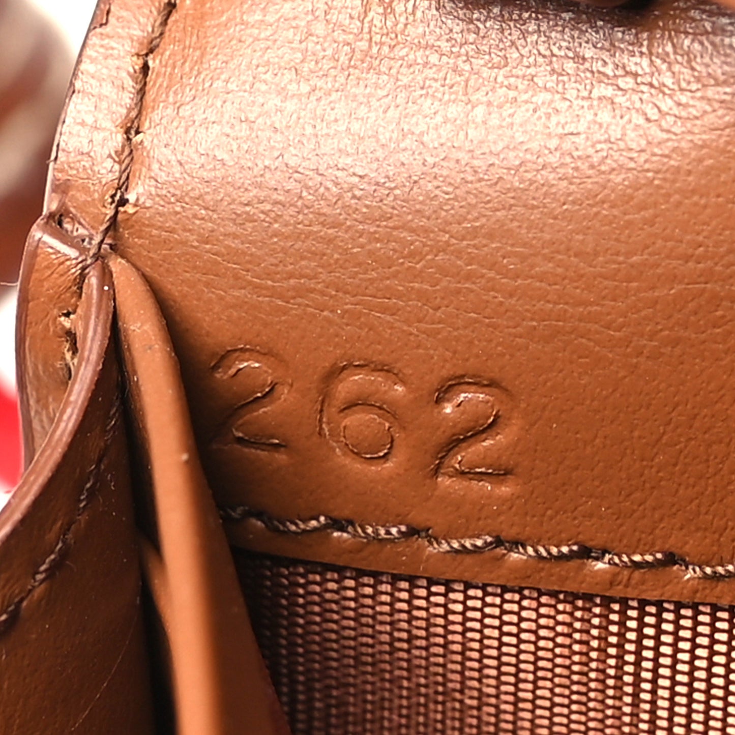 Nappa Compact Wallet On Strap Cognac Red