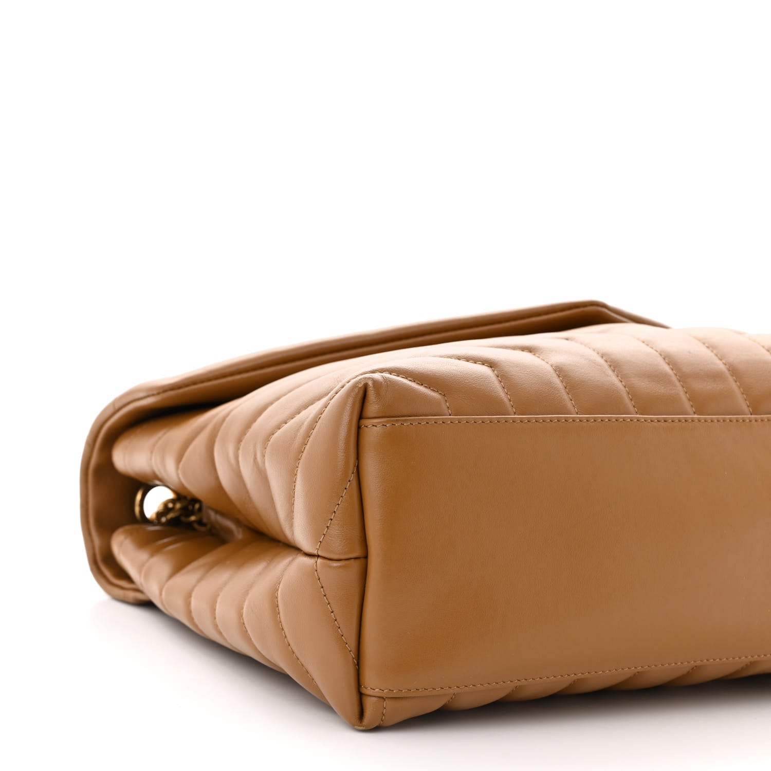 Saint Laurent Calfskin Y Quilted Monogram Medium Loulou Chain Satchel Natural Tan 9 of 10