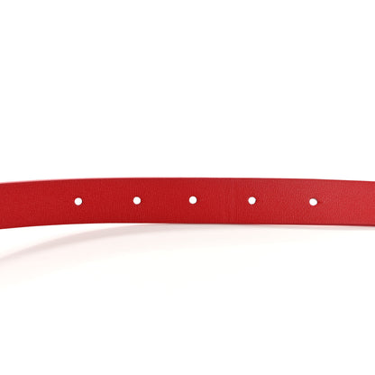 Valentino Garavani Glossy Calfskin Monochrome VLogo 20mm Belt 80 32 Rouge Pur 4 of 6
