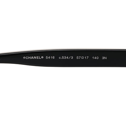 Chanel Acetate Oval Sunglasses 5416 Black Beige 5 of 8