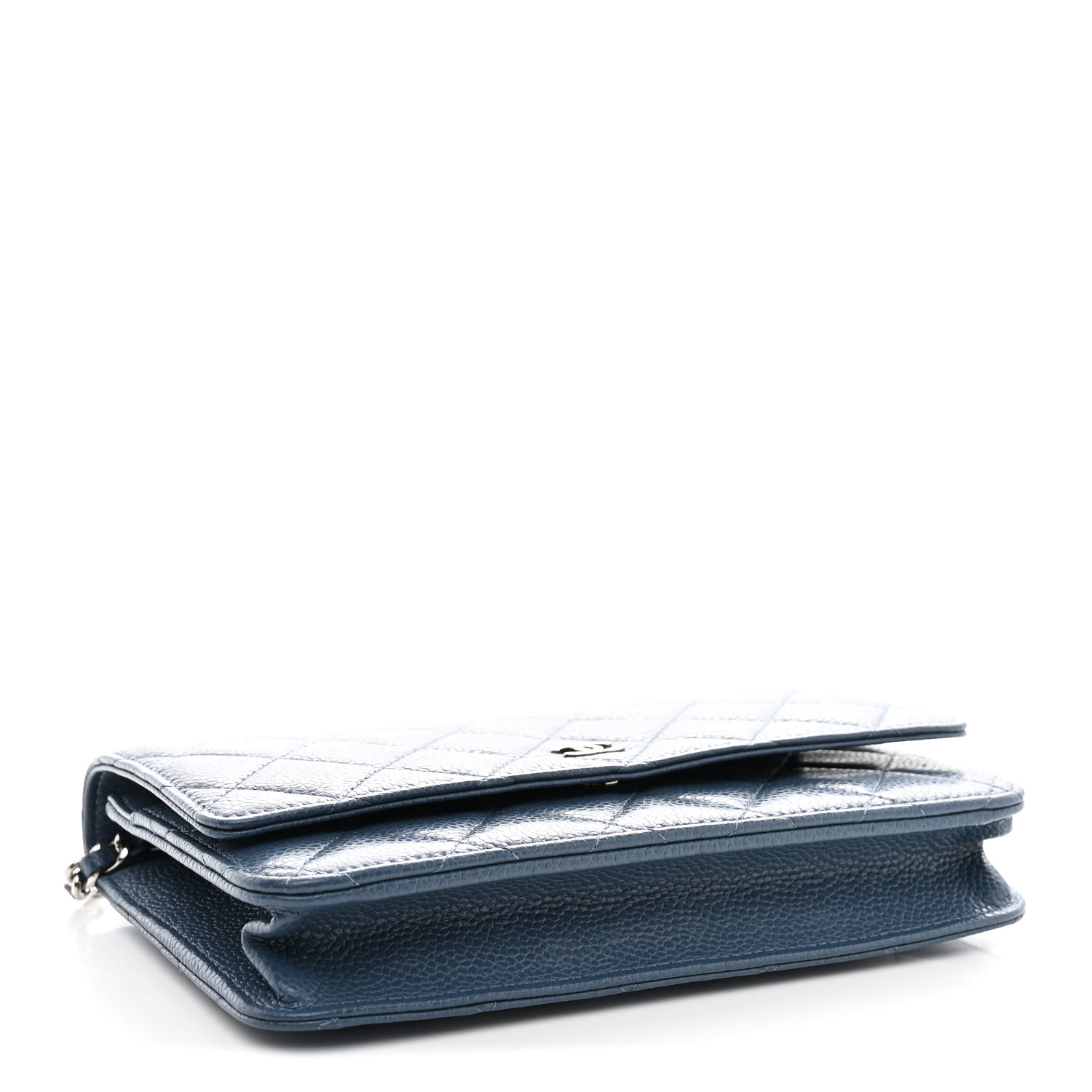 Chanel Caviar Quilted Wallet on Chain WOC Blue 4 of 10