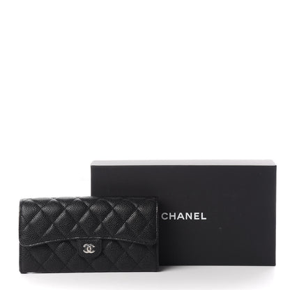 Chanel Caviar Quilted Large Gusset Flap Wallet Black 11 of 11