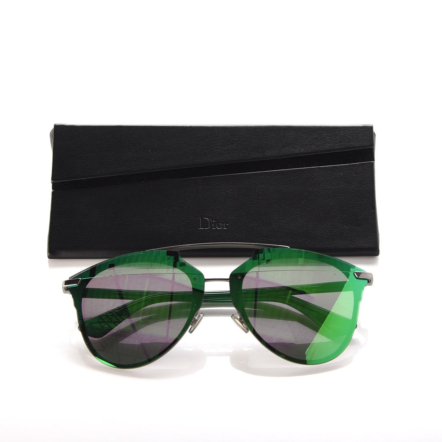 Reflected Prism Sunglasses Dark Ruthenium Green