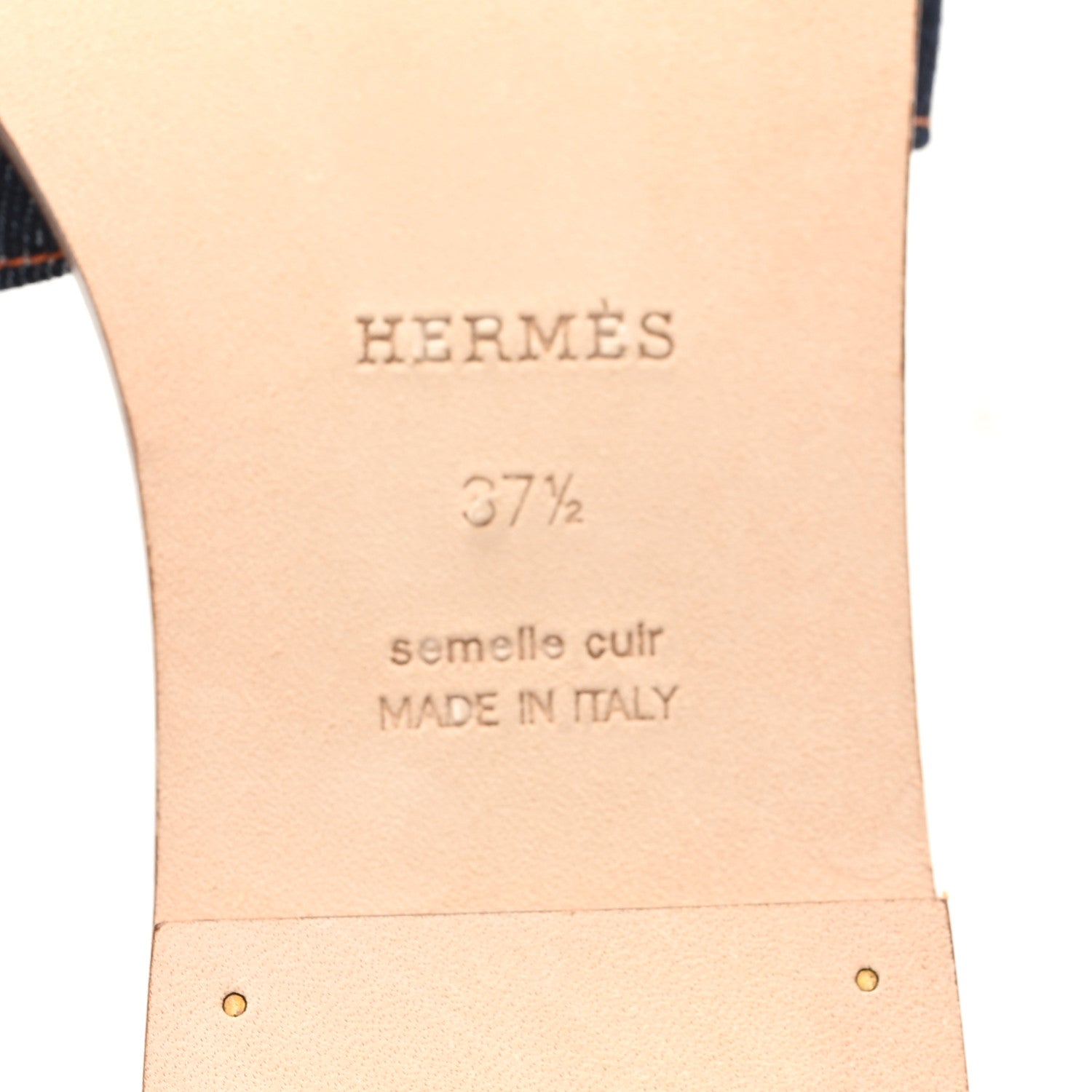 Hermes Denim Canvas Oran Sandals 37.5 Bleu Brut Bleu Clair 8 of 10