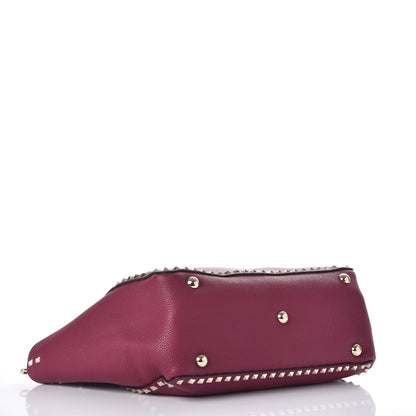 Valentino Garavani Pebbled Calfskin Medium Rockstud Tote Camelia 5 of 8