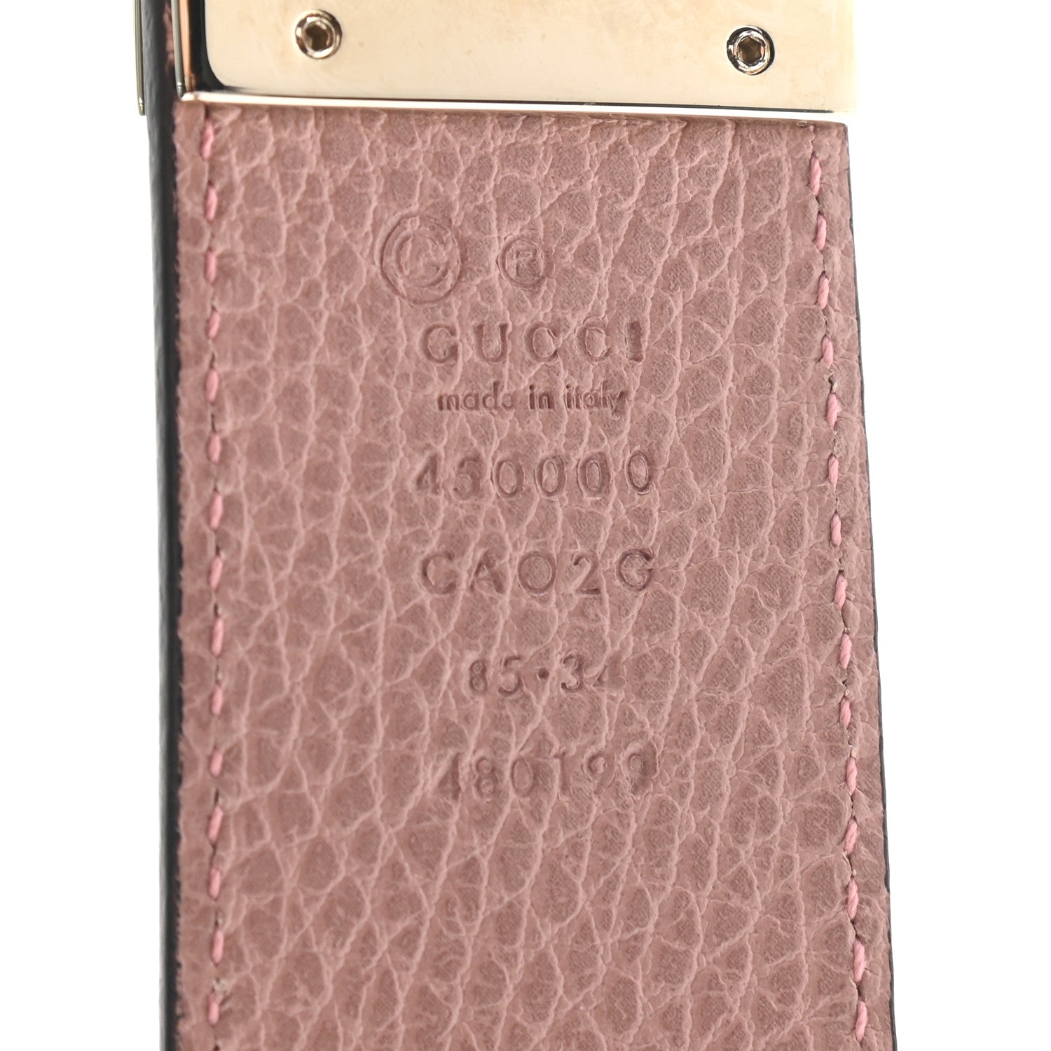Gucci Calfskin 1973 Reversible Belt 85 34 Black Pink 3 of 5