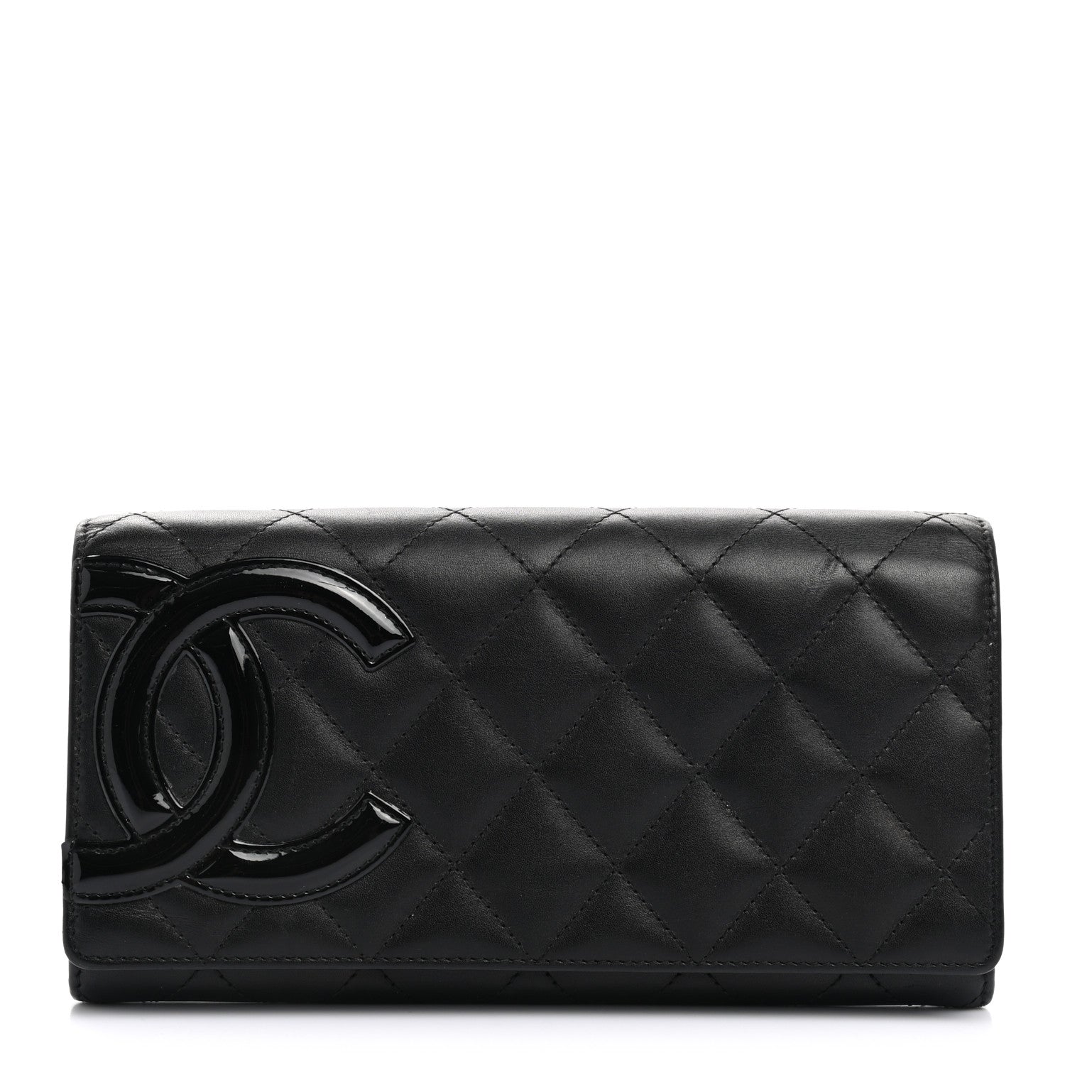 Chanel Calfskin Quilted Cambon Gusset Flap Wallet Black 1 of 12