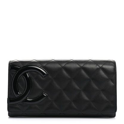 Chanel Calfskin Quilted Cambon Gusset Flap Wallet Black 1 of 12