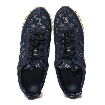 Louis Vuitton Denim Monogram Run Away Sneakers 36.5 Blue 2 of 8