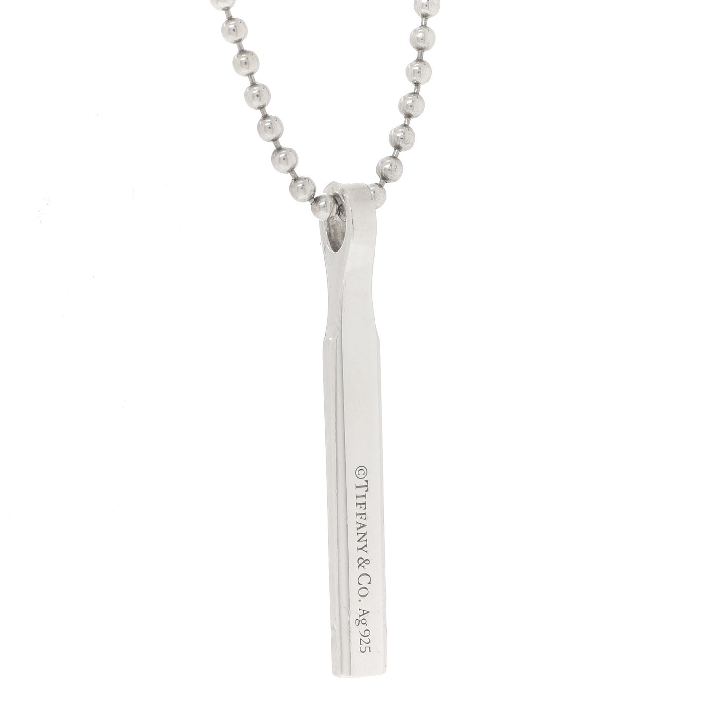 Sterling Silver 1837 Makers Bar Pendant Necklace