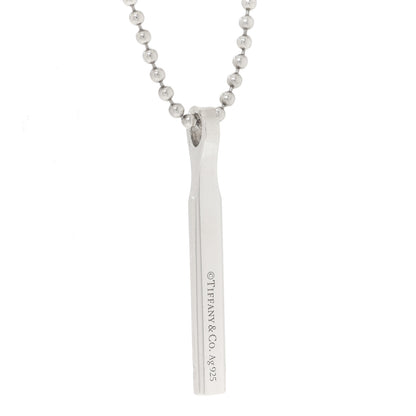 Tiffany Sterling Silver 1837 Makers Bar Pendant Necklace 6 of 6