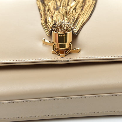 Saint Laurent Calfskin Classic Monogram Tassel Clutch Nude Powder 8 of 9