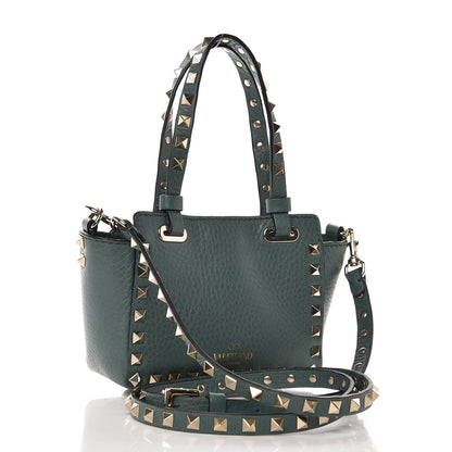 Valentino Garavani Grained Calfskin Micro Rockstud Tote Giada 3 of 7