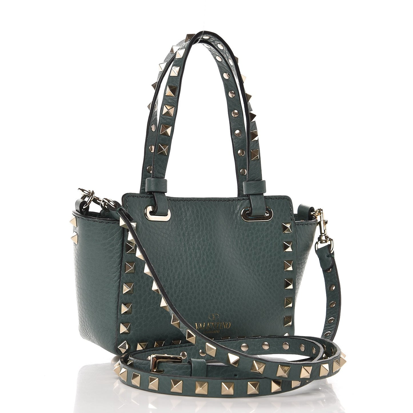 Grained Calfskin Micro Rockstud Tote Giada