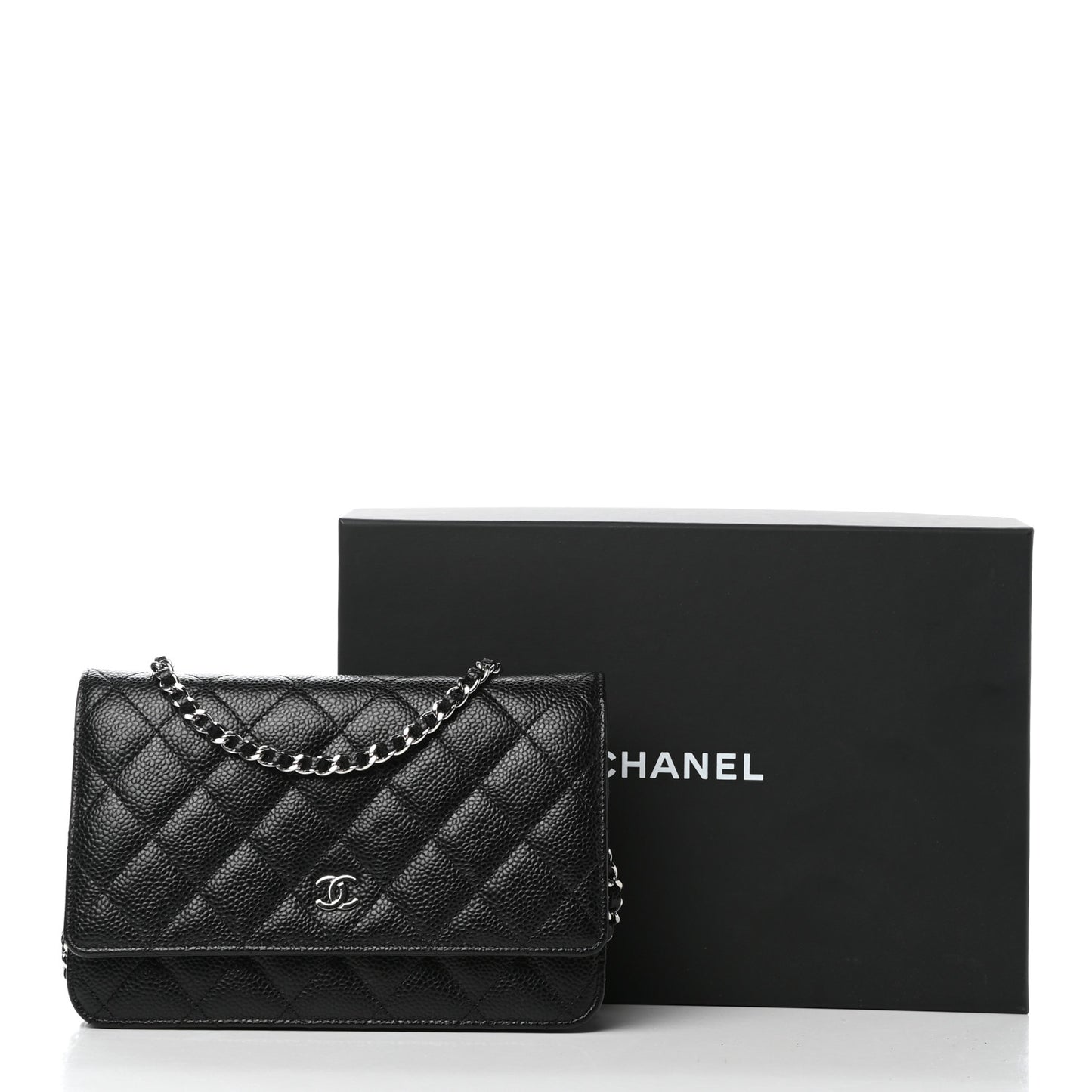 Caviar Quilted Wallet On Chain WOC Black