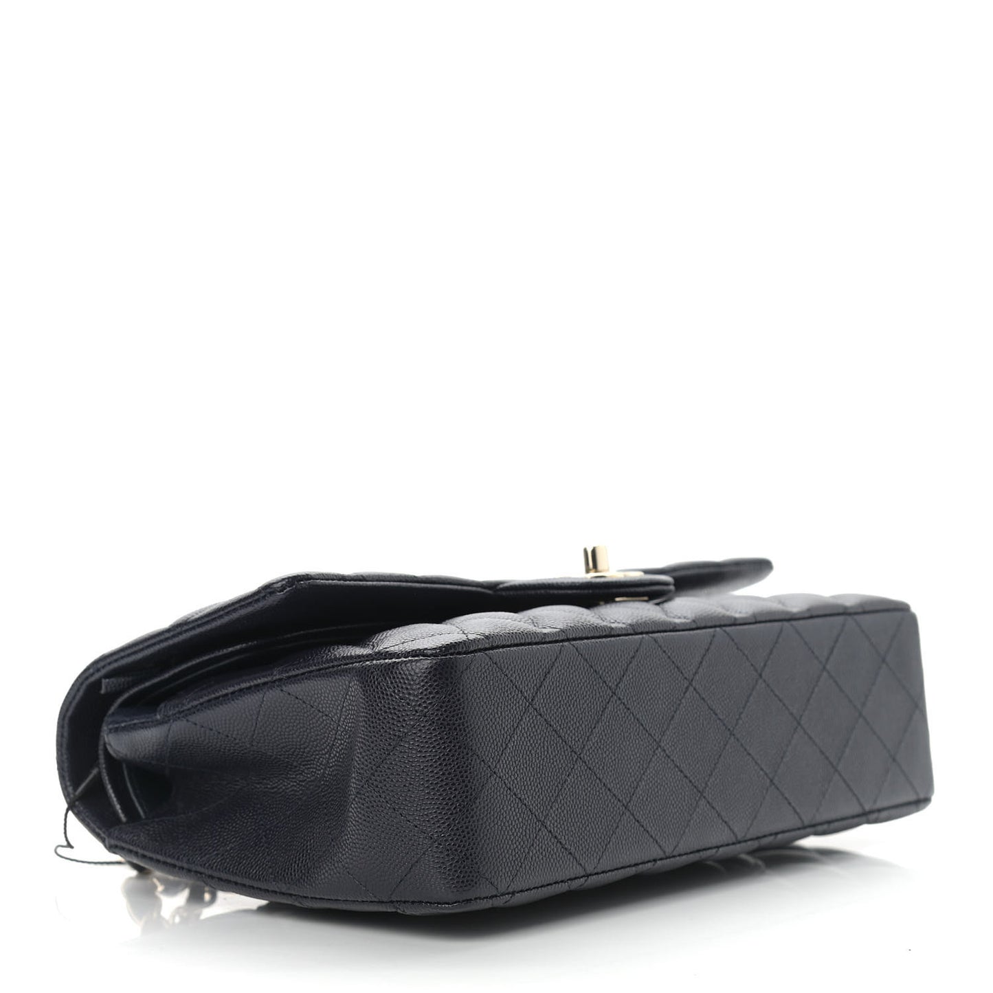 Caviar Quilted Medium Double Flap Navy