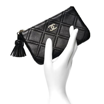 Chanel Lambskin Stitched Small Cosmetic Case Black 2 of 10