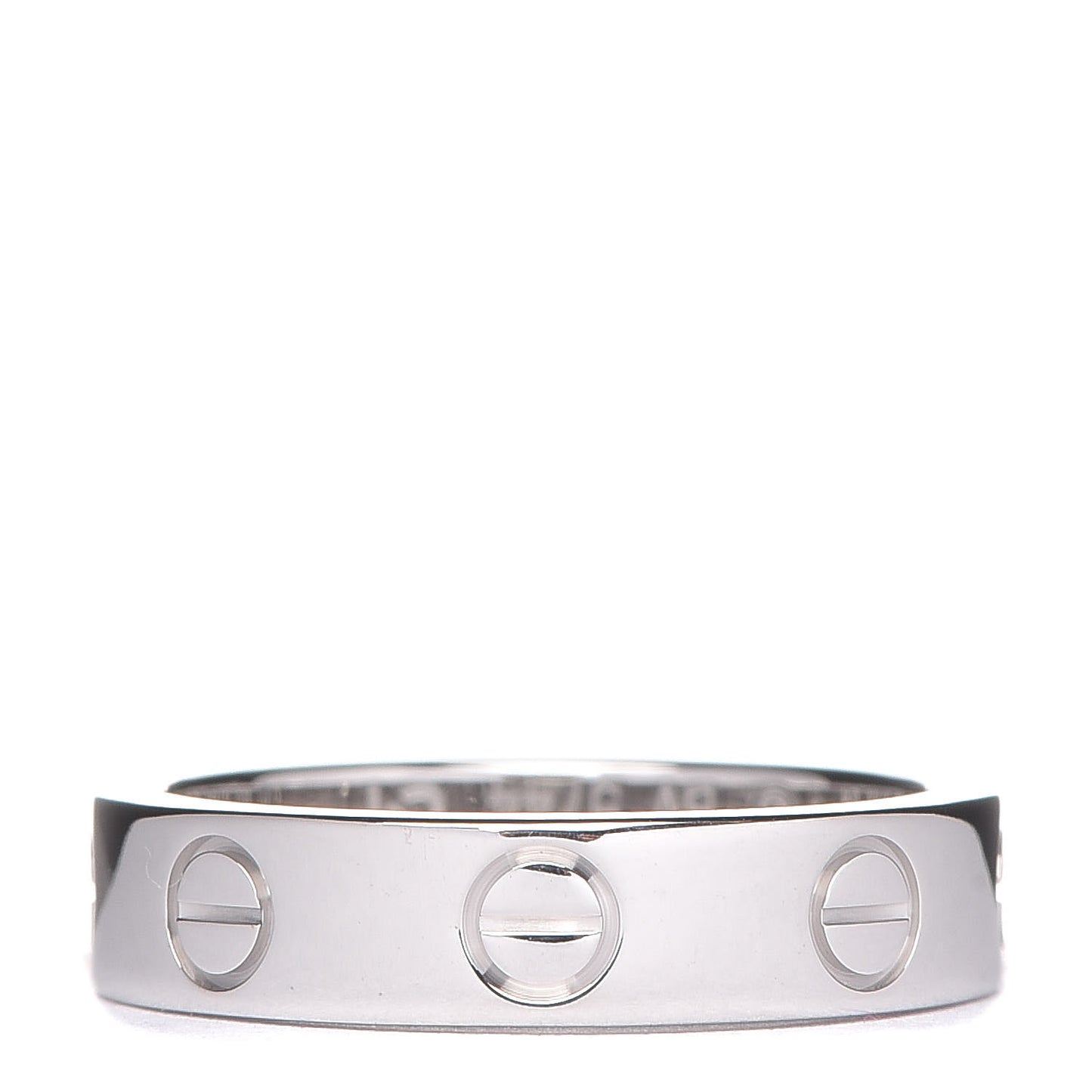 18K White Gold Diamond 3.5mm LOVE Wedding Band Ring 46 3.75