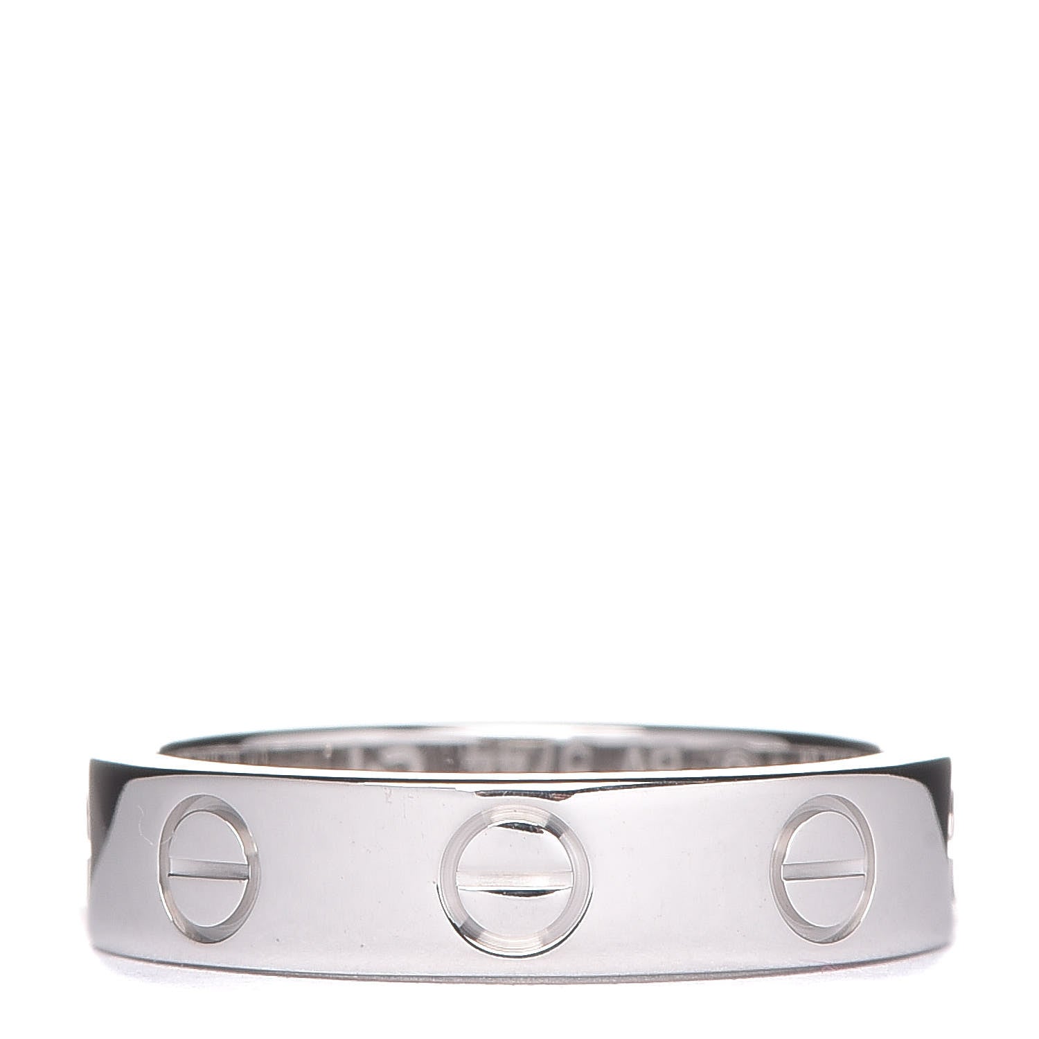 Cartier 18K White Gold Diamond 3.5mm LOVE Wedding Band Ring 46 3.75 3 of 5