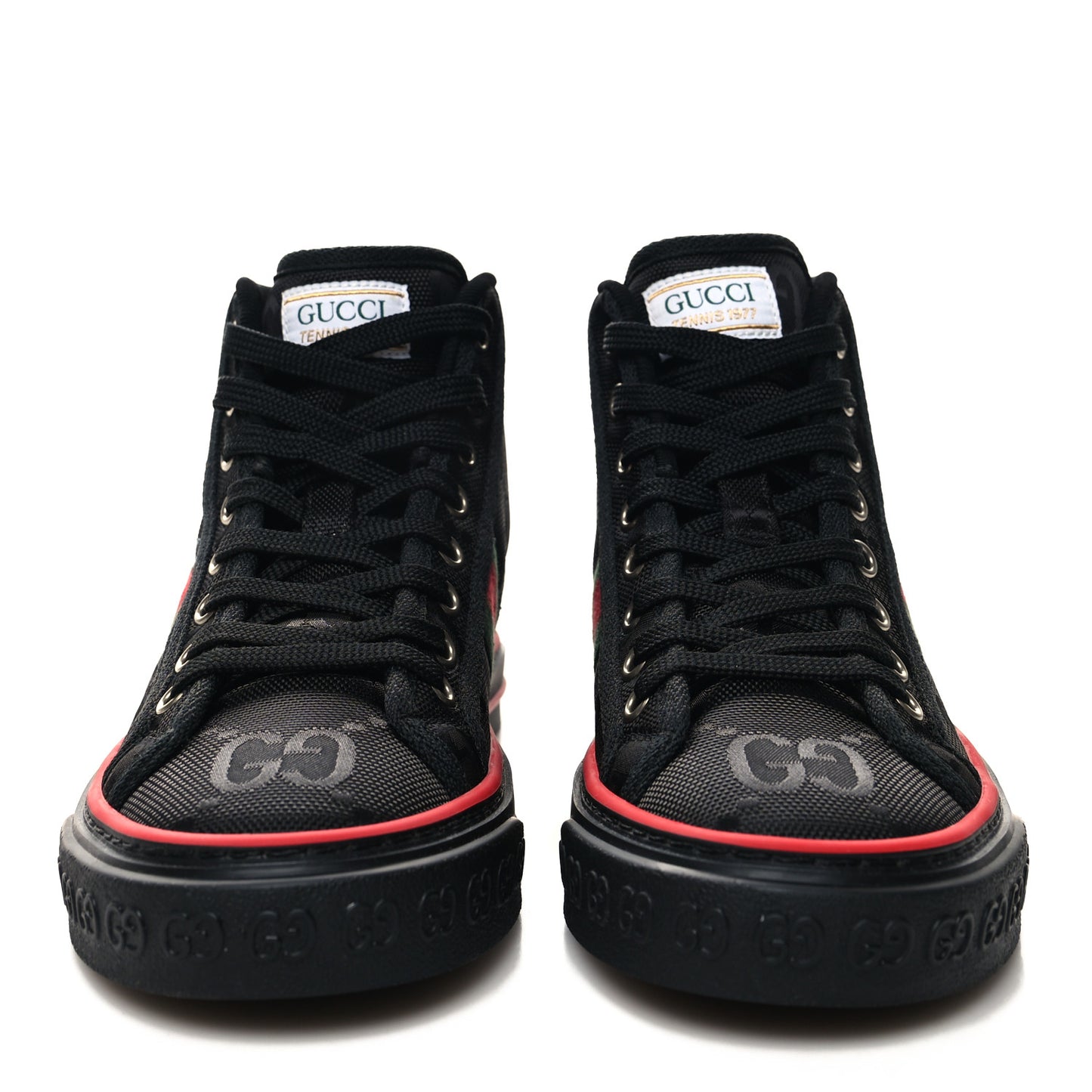 Econyl Nylon Web Monogram Off The Grid Womens 1977 Tennis High Top Sneakers 35 Black