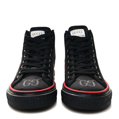 Gucci Econyl Nylon Web Monogram Off The Grid Womens 1977 Tennis High Top Sneakers 35 Black 2 of 8