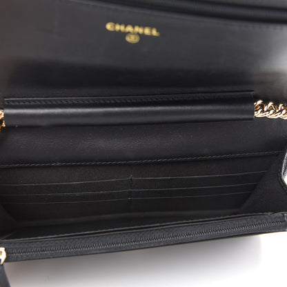 Chanel Caviar Quilted Boy Wallet On Chain WOC Black 4 of 11