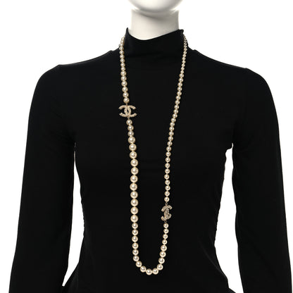 Chanel Pearl CC 100th Anniversary Long Necklace Light Gold Light Gold 2 of 5