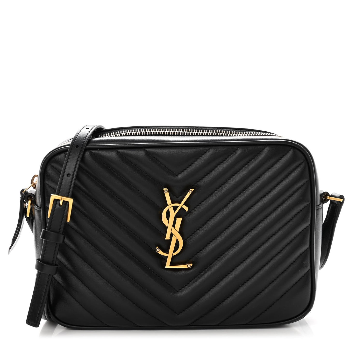 Calfskin Matelasse Monogram Lou Camera Bag Black