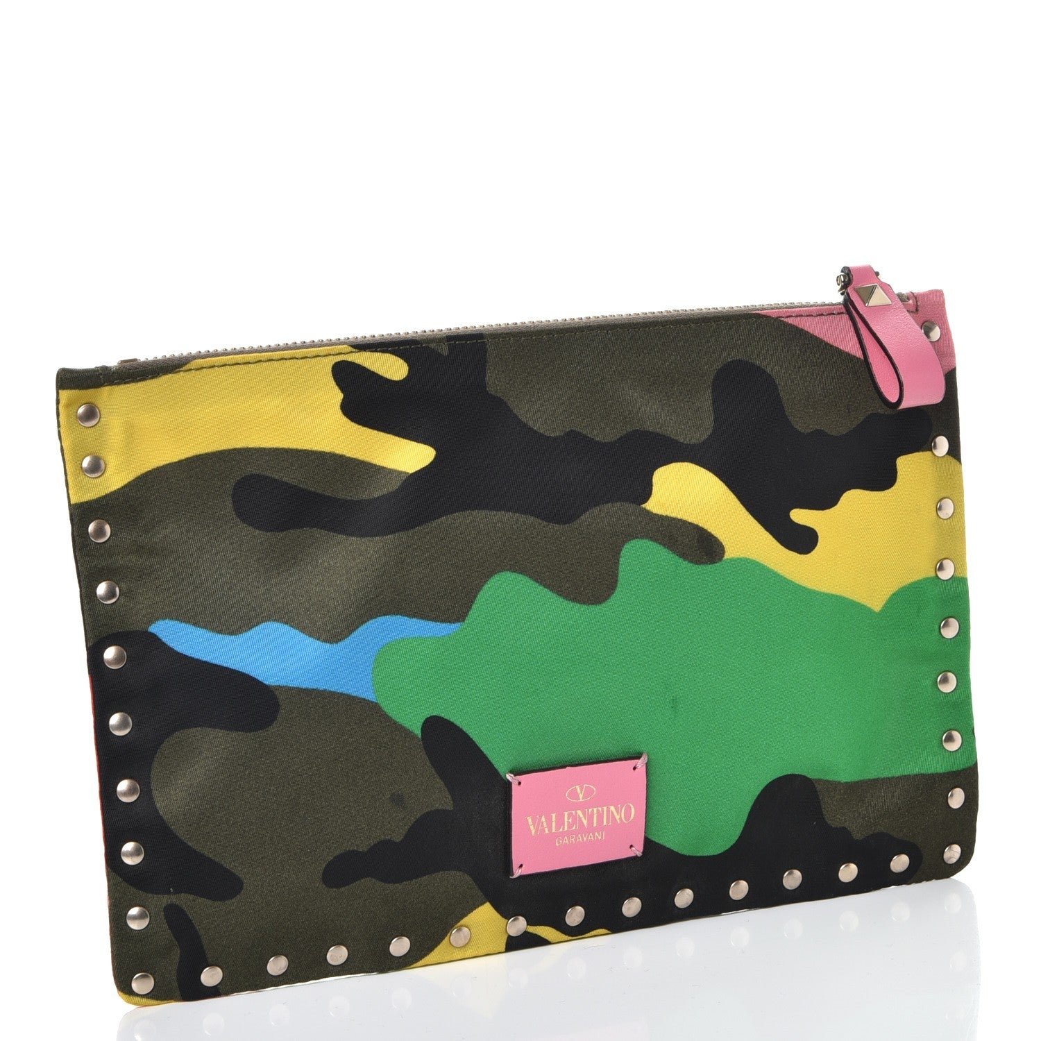 Valentino Garavani Nylon Camouflage Print Rockstud Zip Pouch Multicolor 3 of 9