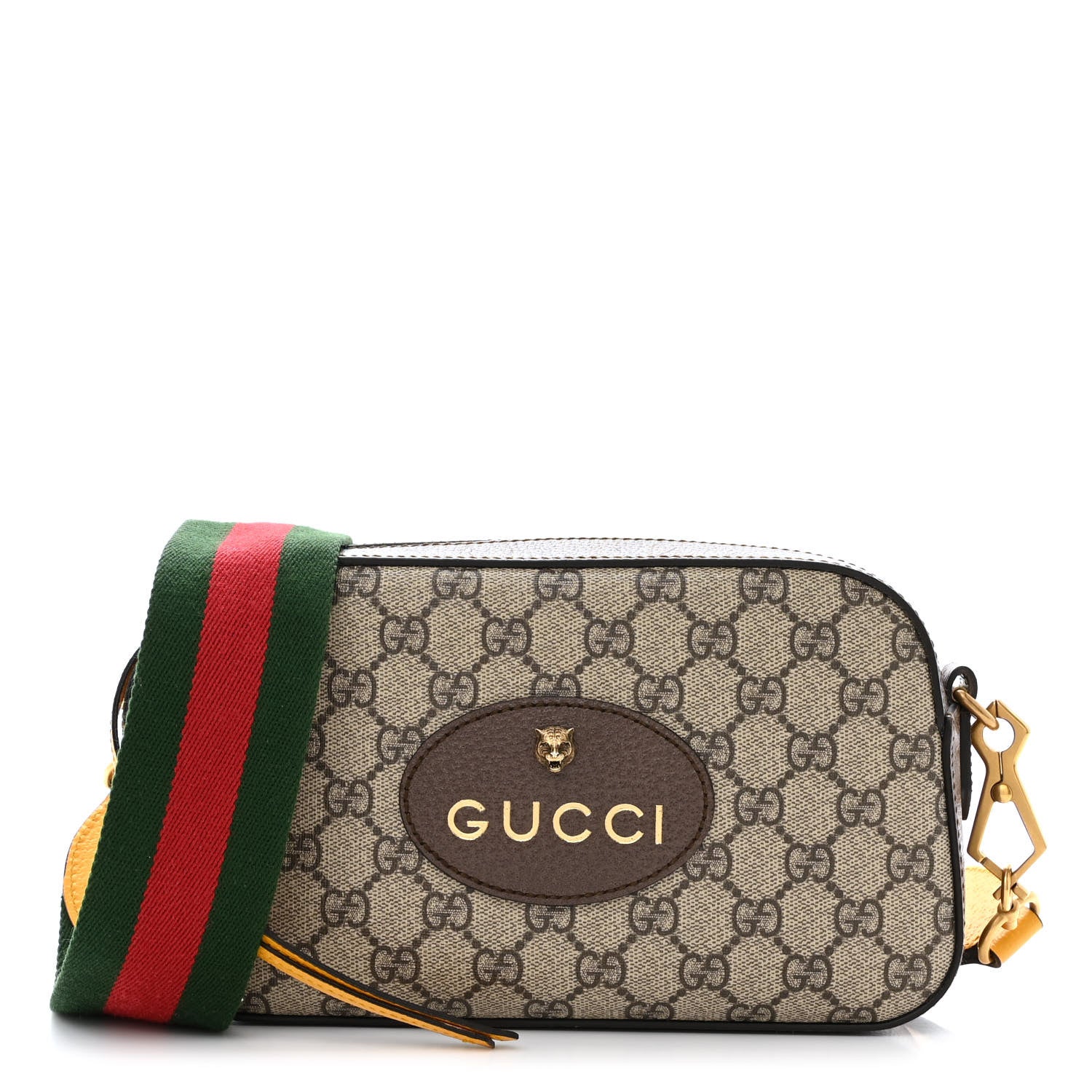 Gucci GG Supreme Monogram Web Neo Vintage Shoulder Bag Beige New Acero Crop 1 of 10
