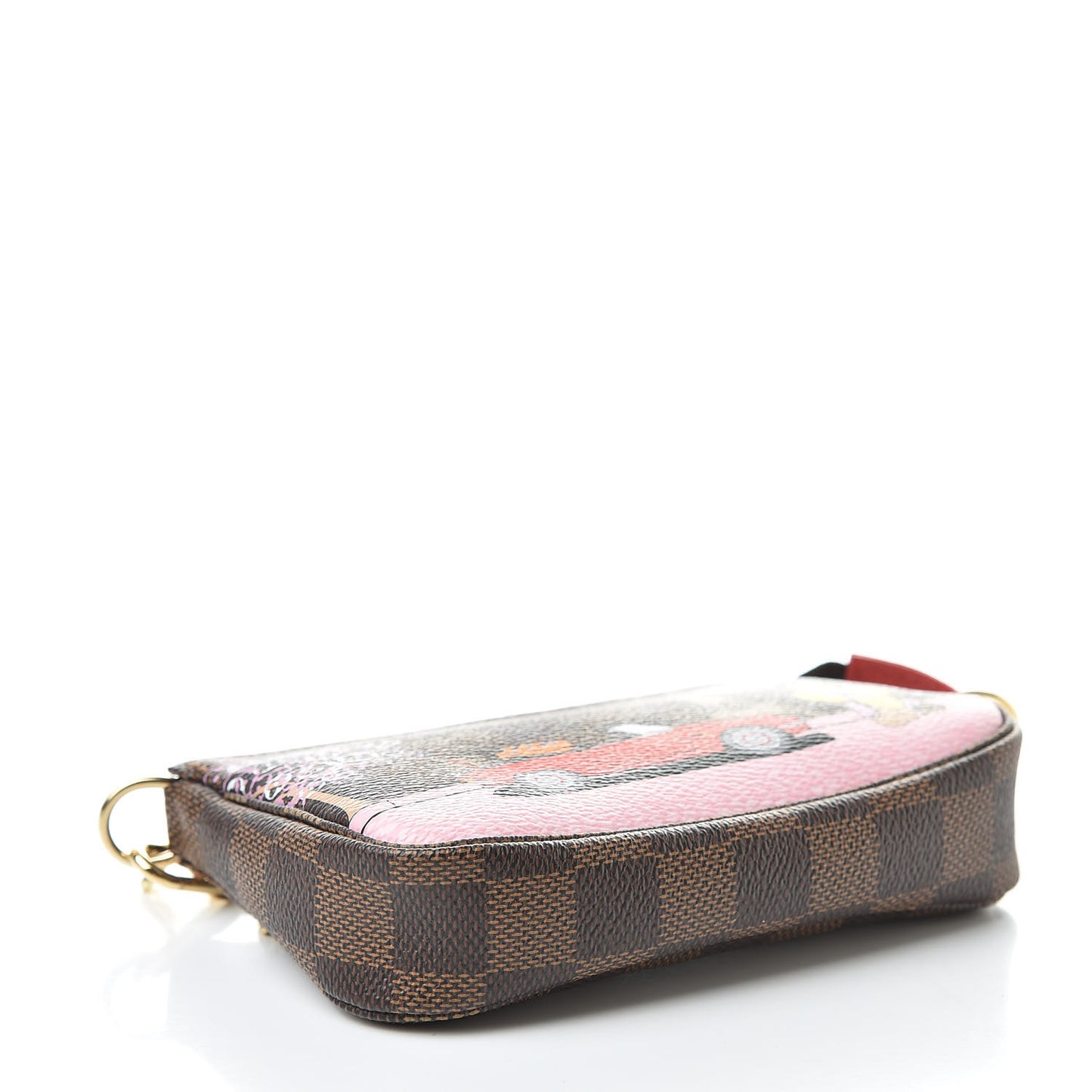 Damier Ebene 2019 Christmas Animation Mini Pochette Accessories Red