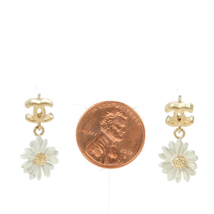 Chanel Flower CC Dangle Earrings Gold 2 of 5