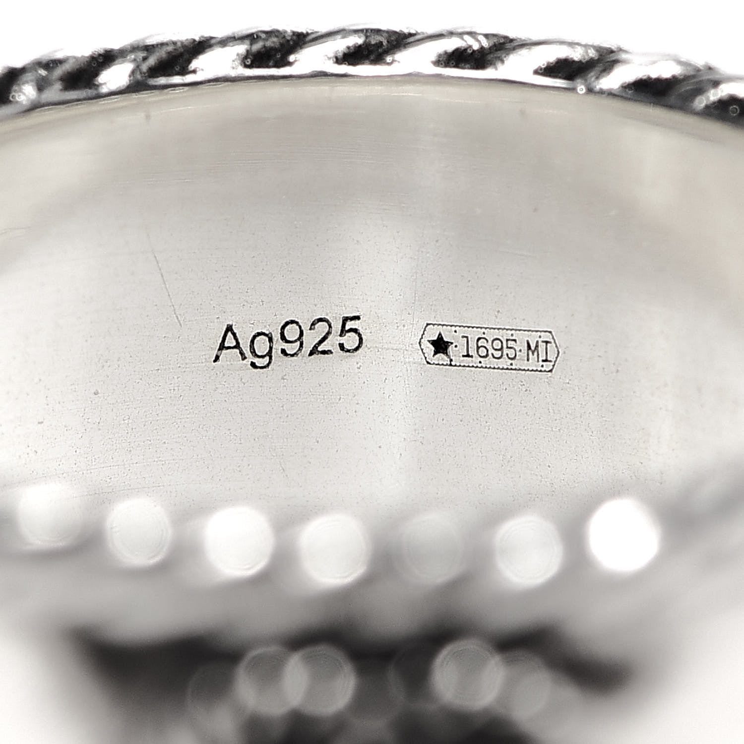 Gucci Sterling Silver Torchon GG Marmont Ring 52 6 5 of 5