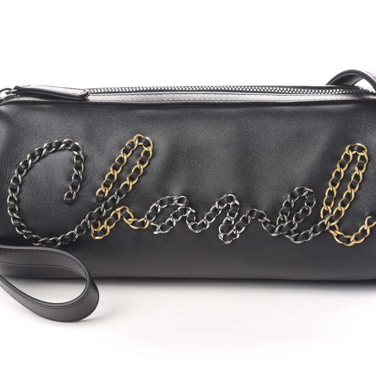 Calfskin Chain 20s Signature Bowling Bag Black