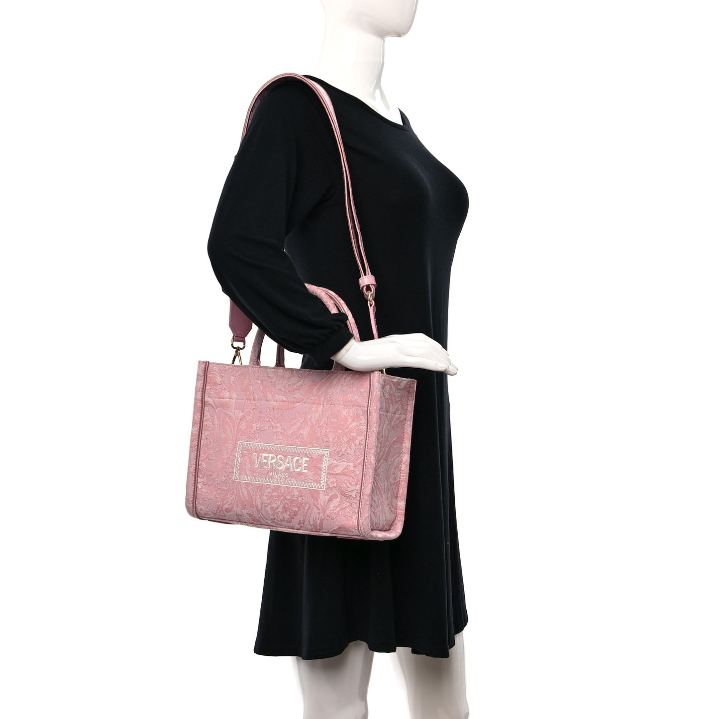 Jacquard Barocco Print Small Athena Tote Pink