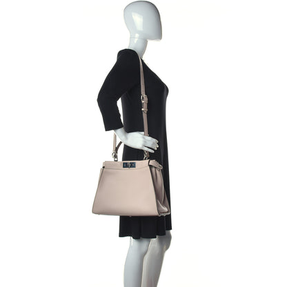 Fendi Vitello Seta Shiny Nappa Medium Peekaboo Iconic Satchel Soap Opale 2 of 19