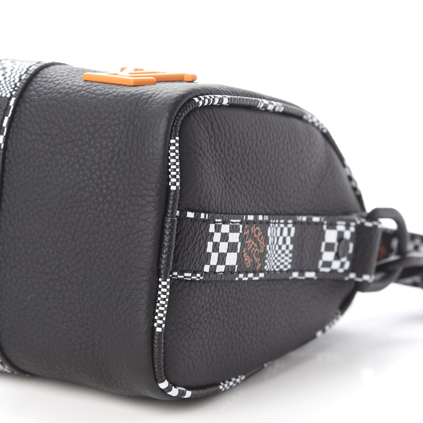 Calfskin Damier Distorted Keepall XS Black