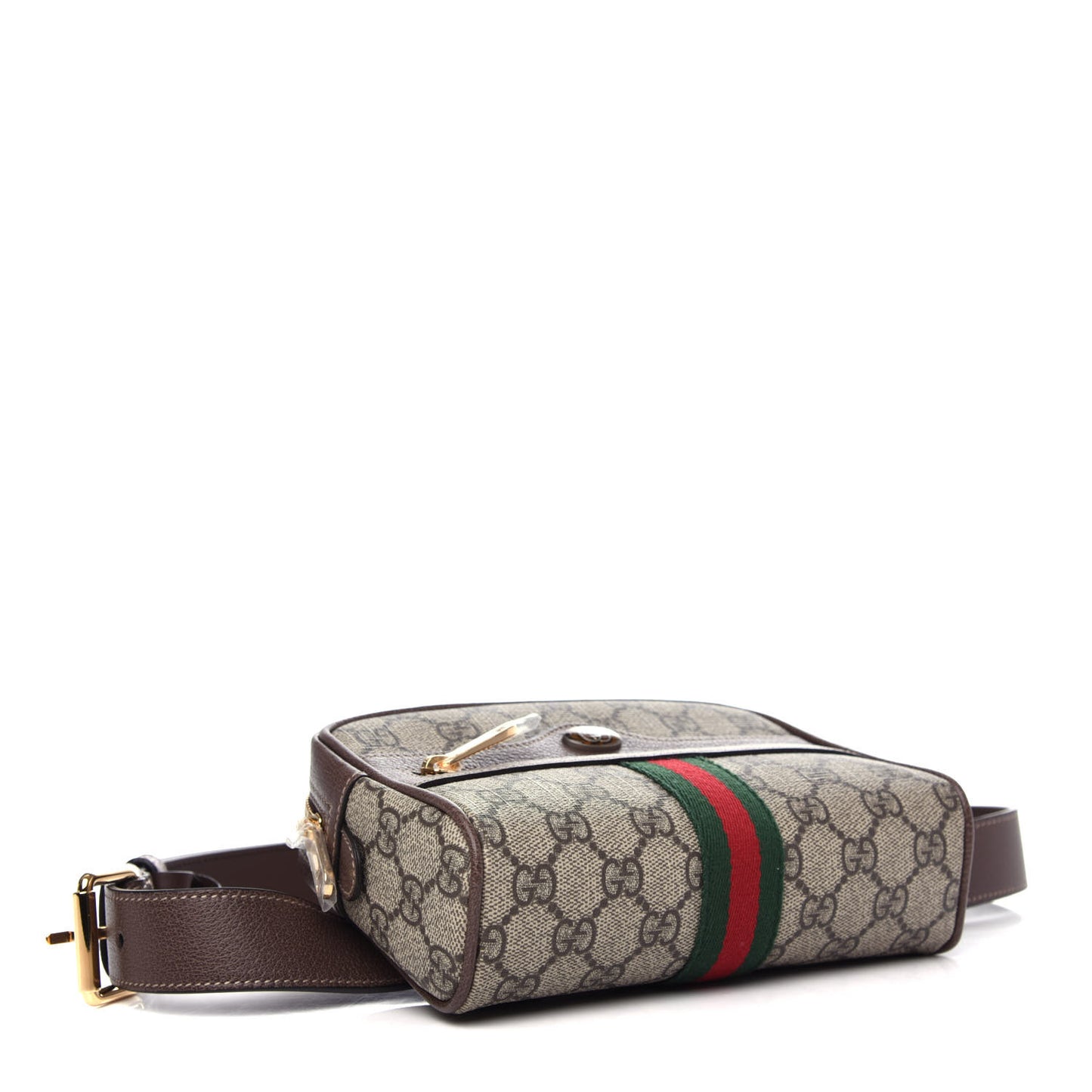 GG Supreme Monogram Web Small Ophidia Belt Bag 95 38 Dark Brown
