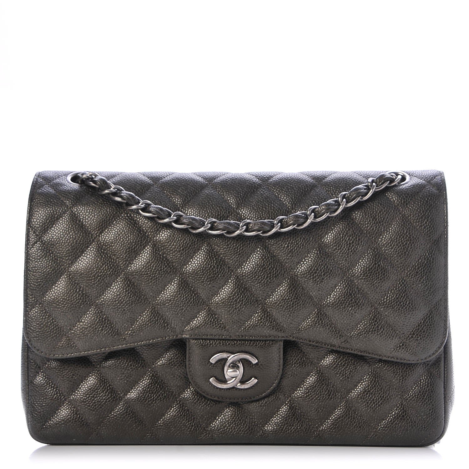 Chanel Caviar Quilted Jumbo Double Flap Charcoal 1 of 9