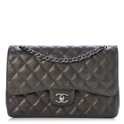 Chanel Caviar Quilted Jumbo Double Flap Charcoal 1 of 9