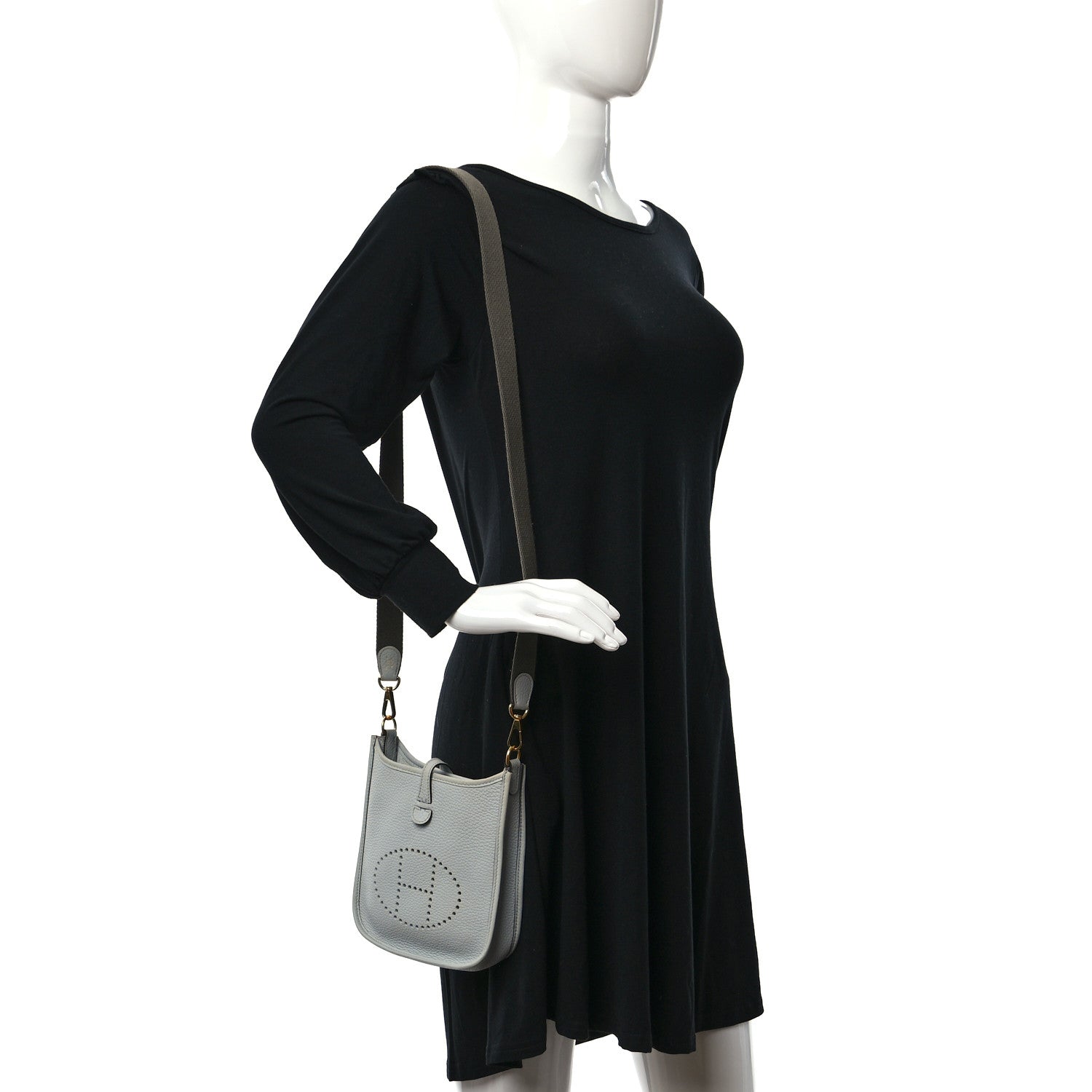 Hermes Taurillon Clemence Amazone Evelyne TPM Bleu Pale Etain 2 of 10
