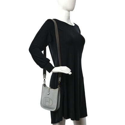 Hermes Taurillon Clemence Amazone Evelyne TPM Bleu Pale Etain 2 of 10