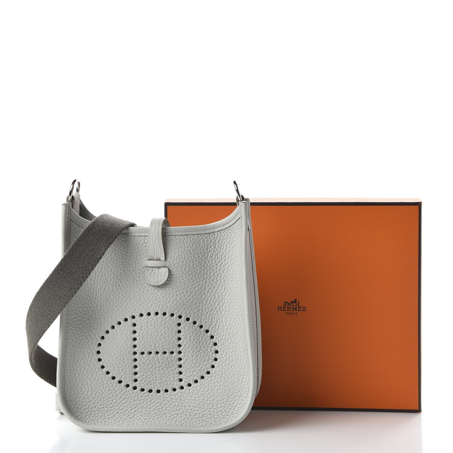 Hermes Taurillon Clemence Amazone Evelyne TPM Gris Perle Etain 10 of 10