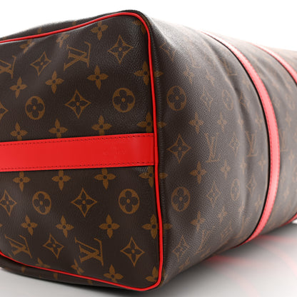 Louis Vuitton Monogram Macassar Keepall Bandouliere 50 Red 7 of 8