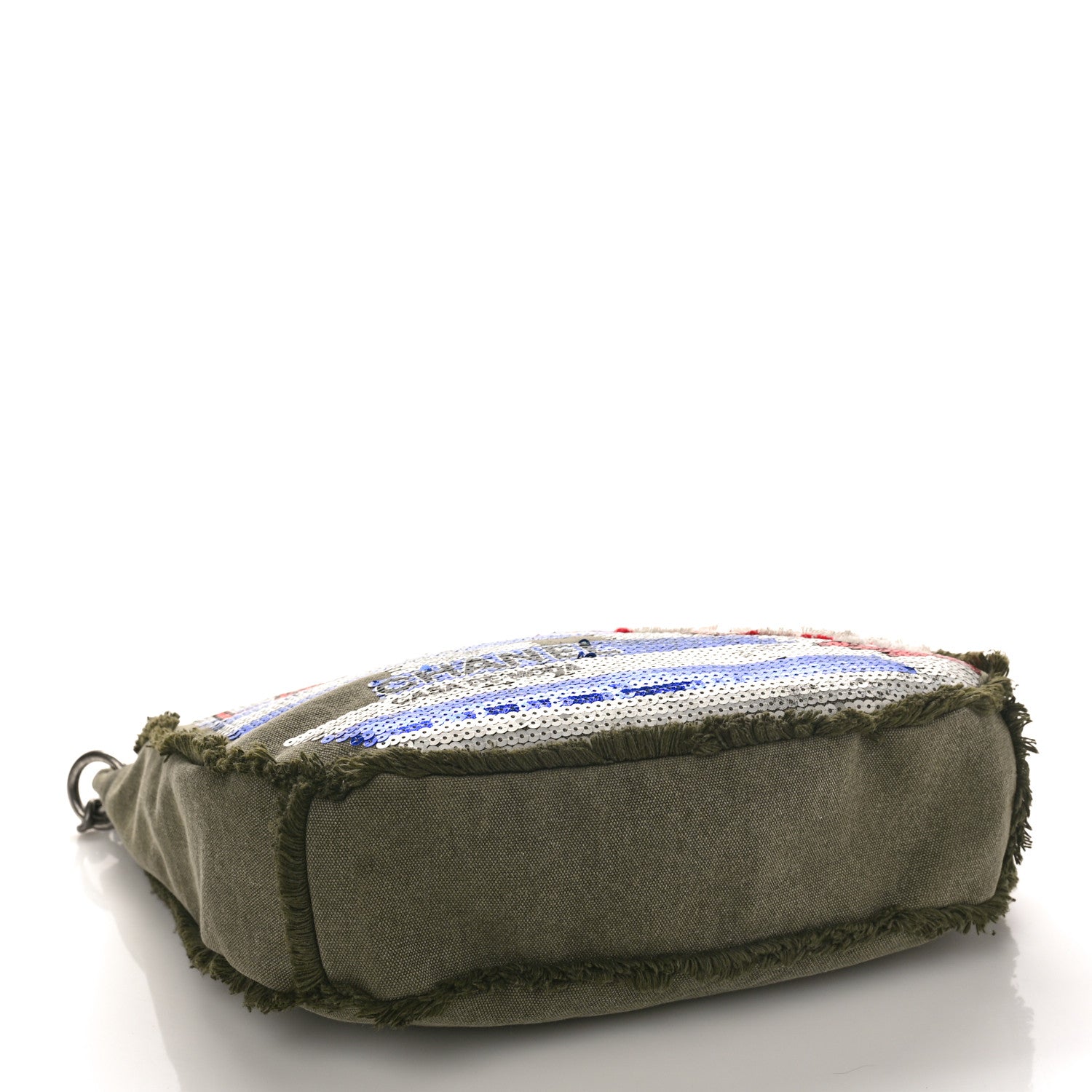 Chanel Canvas Sequins Cubano Trip Hobo Khaki 4 of 10