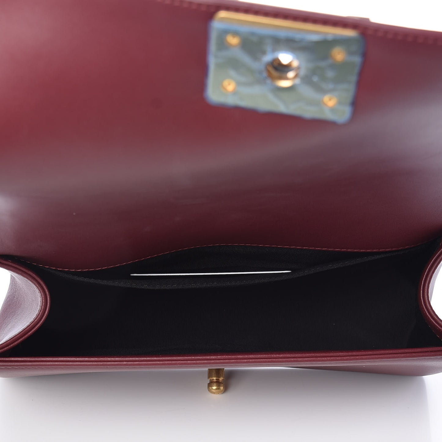 Caviar Suede Calfskin Chevron Medium Boy Flap Burgundy