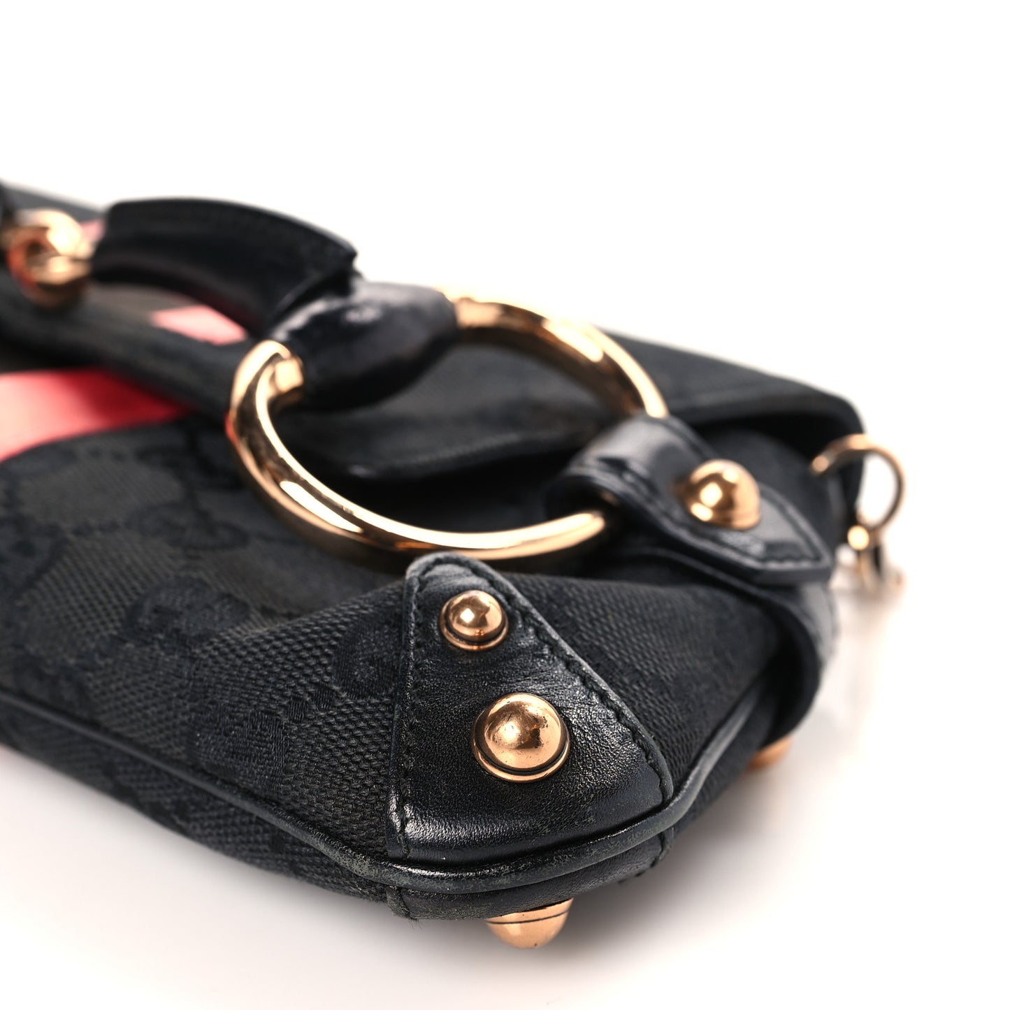 Monogram Horsebit Web Clutch Black