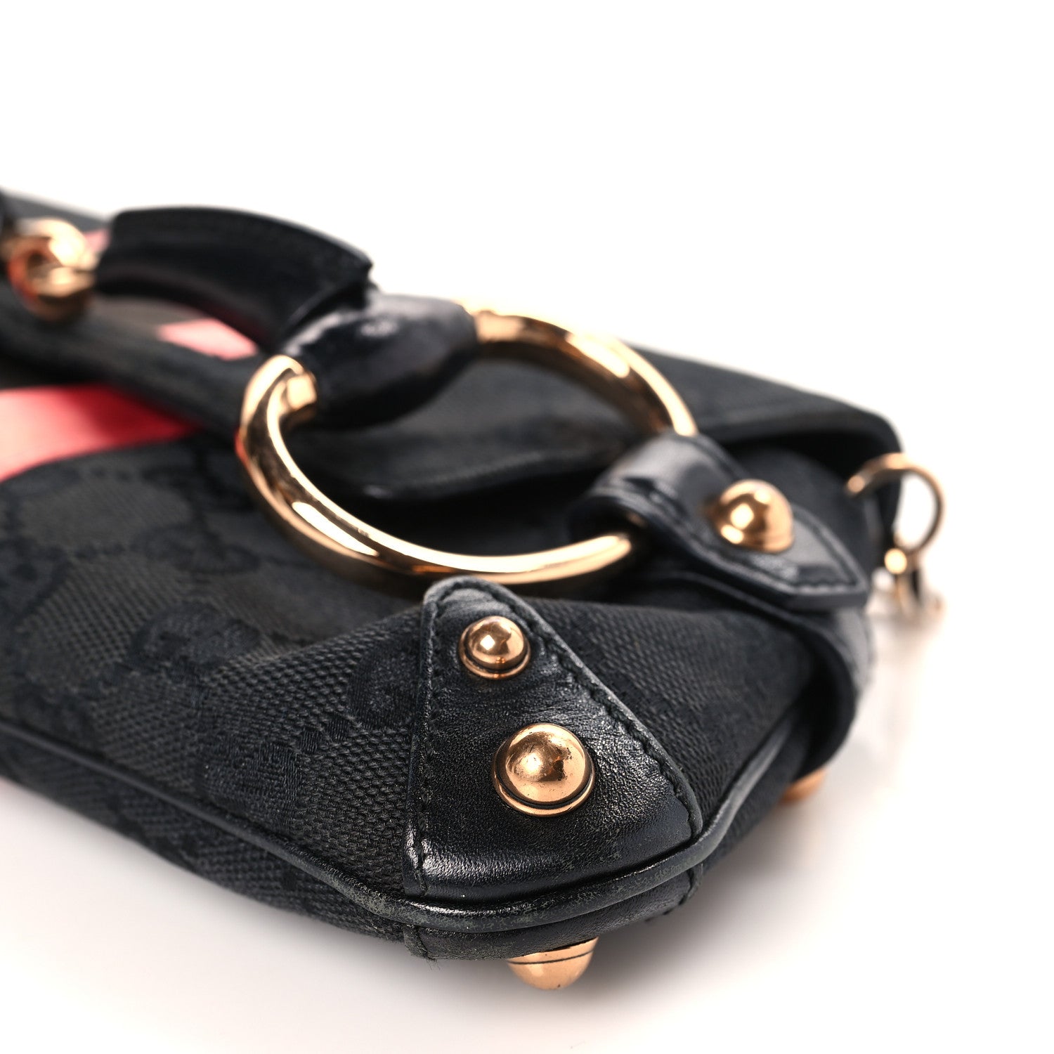 Gucci Monogram Horsebit Web Clutch Black 9 of 9