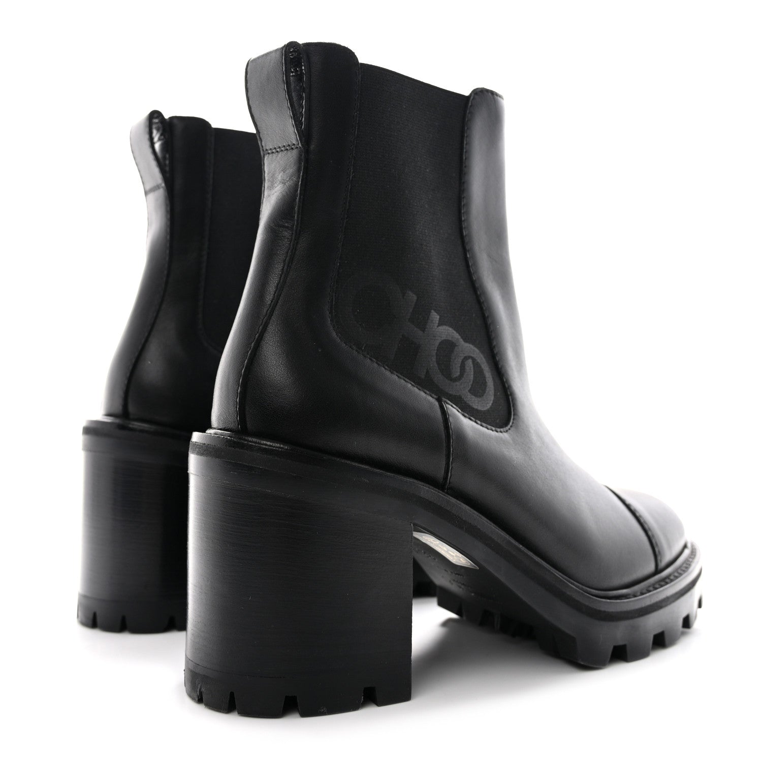 Jimmy Choo Calfskin Lug Sole Boots 36 Black 4 of 8